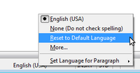 Resetting Text to the Default Language in Writer