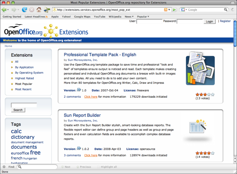 Extension org. Sun Report Builder.