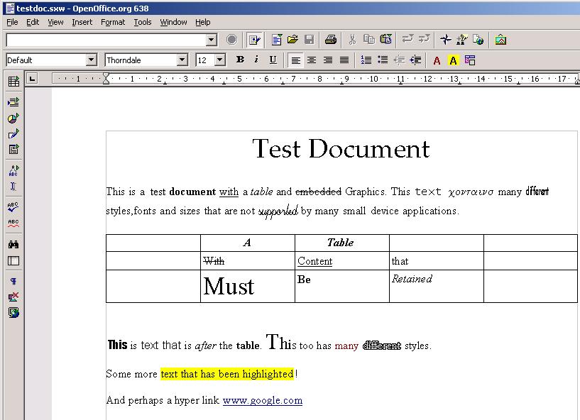 StarWriter Document image